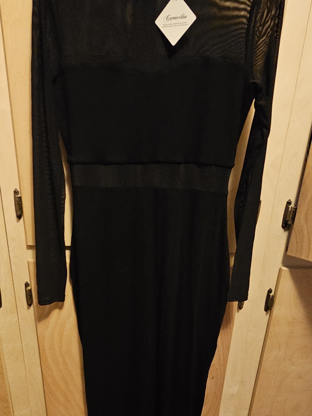 C4, The Caracilia Dress in black, size M is a sexy and stylish with sheer neck
